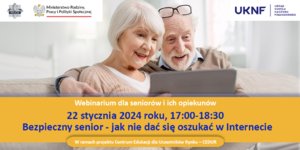 Na zdjęciu plakat &amp;quot;webinarium&amp;quot;.