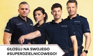 Na zdjęciu plakat głosuj na swojego superdzielnicowego.