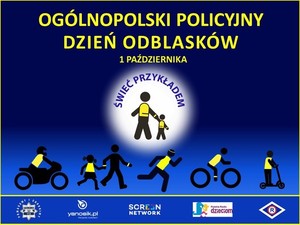 Na zdjeciu plakat ogólnopolskiego dnia odblasków.