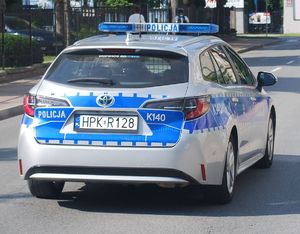 Na zdjęciu policyjny radiowóz.