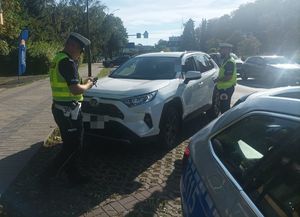 Na zdjęciu kontrola drogowa.