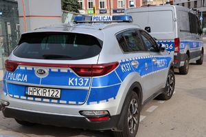 Na zdjęciu policyjne radiowozy.