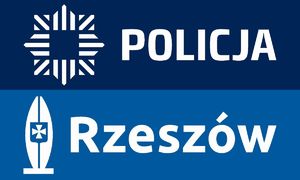 Na zdjęciu logo Policji i napis policja, poniżej grafika pomnika i napis Rzeszów.