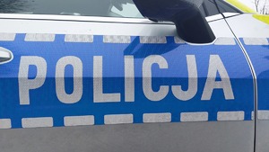 Na zdjęciu napis policja.