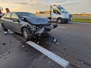 Zdjęcie z wypadku na autostradzie A4.