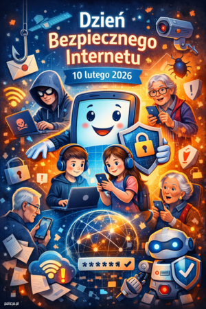 Na zdjęciu plakat Dzień bezpiecznego internetu.