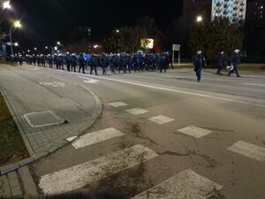 Zdjęcie z zabezpieczenia meczu Stali Rzeszów z Ruchem Chorzów.