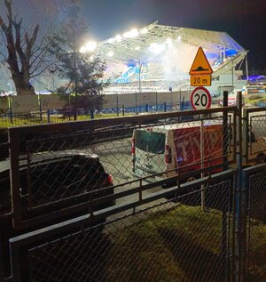 Zdjęcie z zabezpieczenia meczu Stali Rzeszów z Ruchem Chorzów.