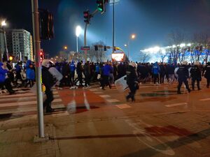 Zdjęcie z zabezpieczenia meczu Stali Rzeszów z Ruchem Chorzów.