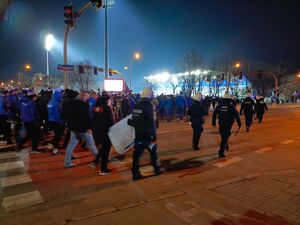 Zdjęcie z zabezpieczenia meczu Stali Rzeszów z Ruchem Chorzów.