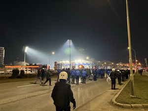 Podkarpaccy policjanci podczas zabezpieczenia meczu