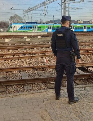 Na zdjeciu umundurowany policjant.