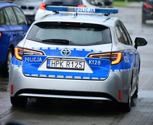 Zdjęcie przedstawia radiowóz