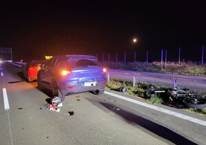 Zdjęcie przedstawia miejsce zdarzenia drogowego