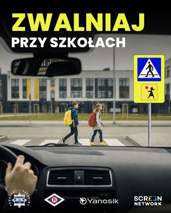Zwalniaj przy szkołach